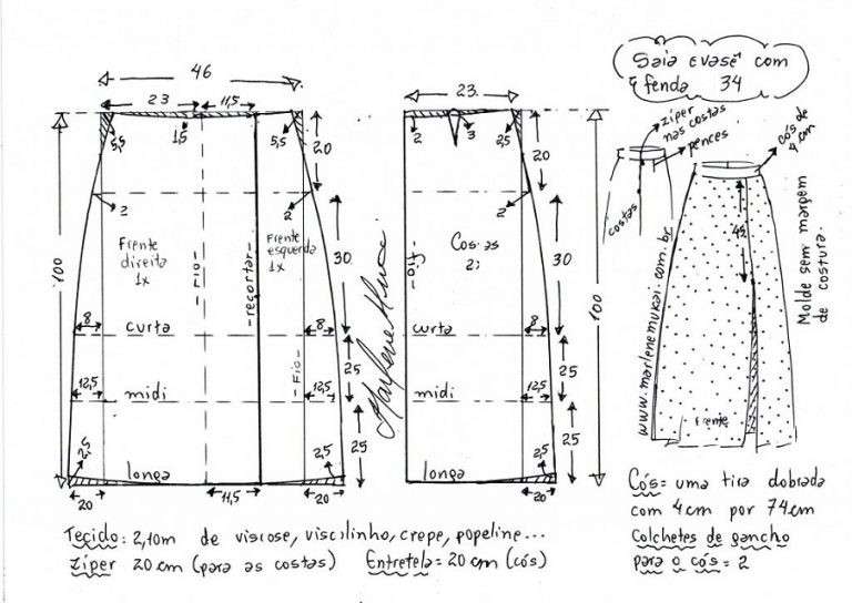 12 Moldes de Saia Simples de Fazer: Baixe Gratuitamente