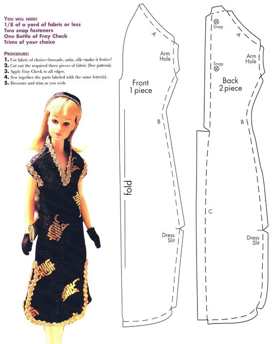 15 Moldes de Vestido de Boneca para Baixar Grátis  Moldes para vestuário  de bonecas, Roupas para barbie, Padrões de roupas de boneca